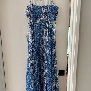 Amur Holland tie pleated maxi dress